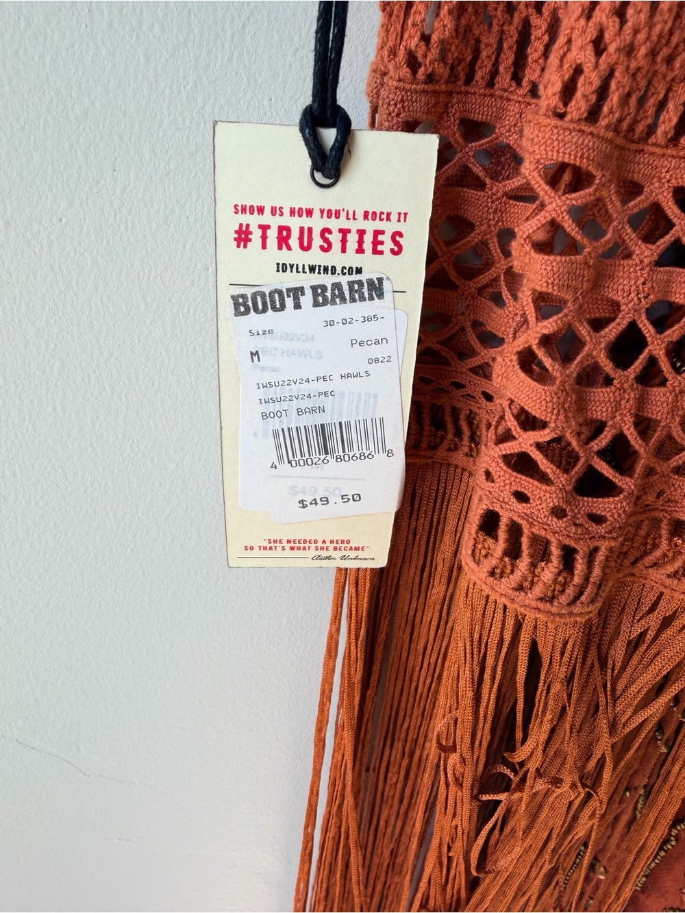 Idyllwind Burnt Orange Crochet Fringe Tank - Picture 2 of 3